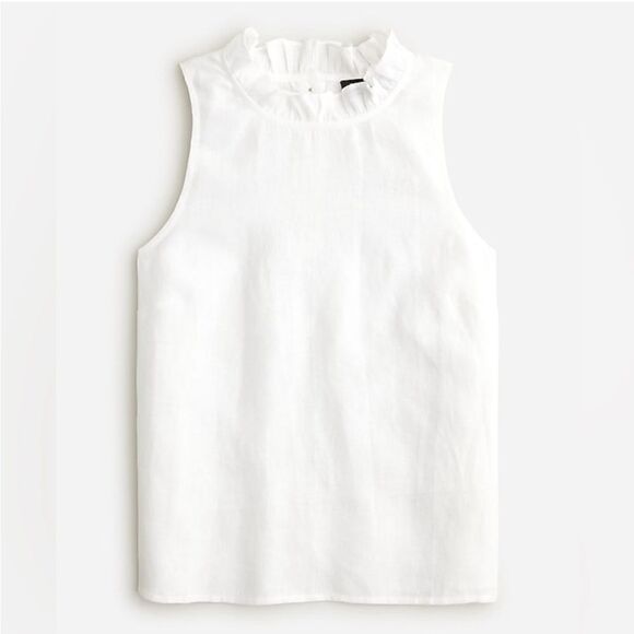 NWT J Crew Fleur top in linen white - Picture 1 of 3
